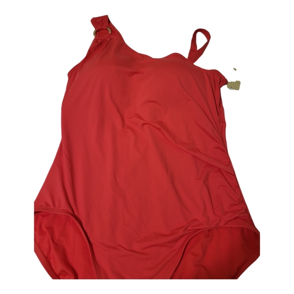 One Shoulder One Piece MK Bathsuit Woman Swimwear Sea Coral - Picture 6 of 11